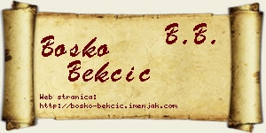 Boško Bekčić vizit kartica